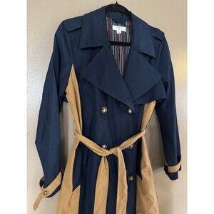 La Ligne X Target Women's Side Stripe Trench Coat Navy Tan Size Medium